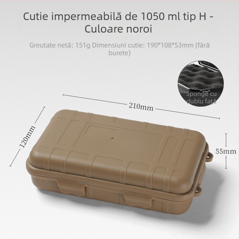 Kit mic de supraviețuire EDC pentru scule în aer liber, cutie impermeabilă rezistentă la șocuri, cutie sigilată, colecție de supraviețuire pe teren