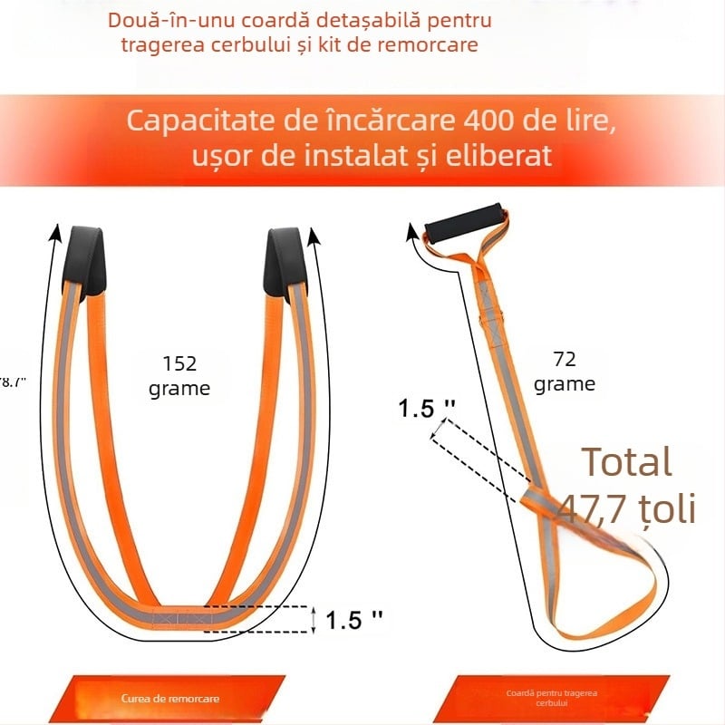 Aprovizionare transfrontalieră vânătoare cerb frânghie reflectorizantă legată curea de cerb trageți frânghia de cerb în aer liber centură de vânătoare cerb frânghie