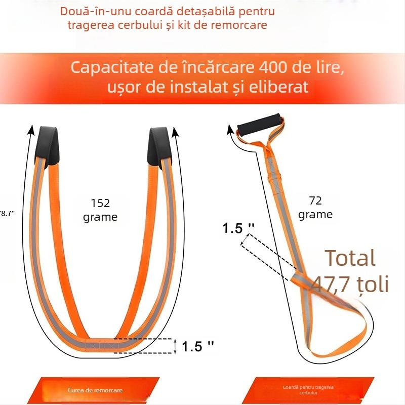 Aprovizionare transfrontalieră vânătoare cerb frânghie reflectorizantă legată curea de cerb trageți frânghia de cerb în aer liber centură de vânătoare cerb frânghie