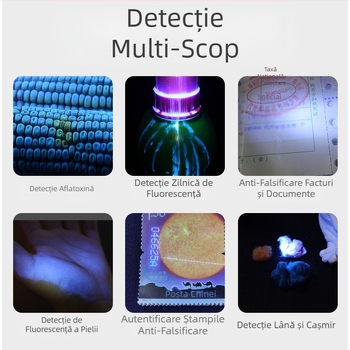 Lanternă ultravioletă 365, violet, bancnote, monede, tutun și alcool, anti-falsificare, fluorescentă, 80W, identificare specială, lumină violetă SV74