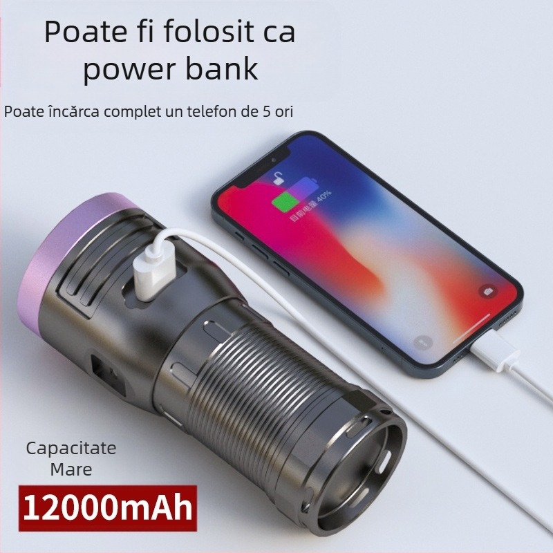 Lanternă ultravioletă 365, violet, bancnote, monede, tutun și alcool, anti-falsificare, fluorescentă, 80W, identificare specială, lumină violetă SV74