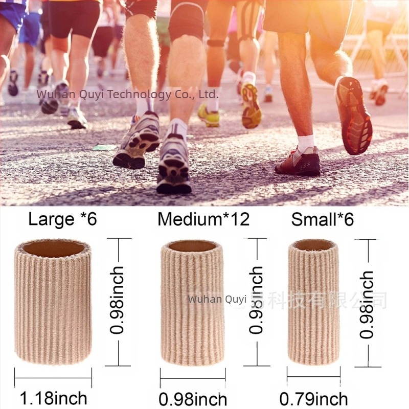 24 tuburi pentru pernuțele degetelor de la picioare (3 mărimi: 6 mari, 12 medii, 6 mici) 2,5 cm