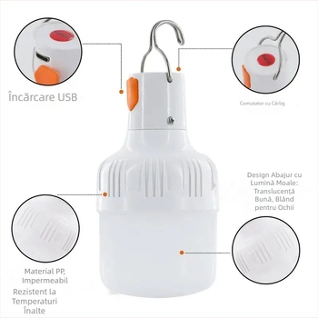 Lampă de camping multifuncțională cu cârlig portabil transfrontalieră, pentru astigmatism, lumină moale, instrument de reparare a standului