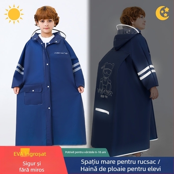 Pelerina de ploaie pentru copii, elevi de gimnaziu, elevi de școală elementară, elevi de gimnaziu, bărbați, copii cu vârsta cuprinsă între 6 și 18 ani, ghiozdan special suportabil pentru prevenirea furtunilor de ploi