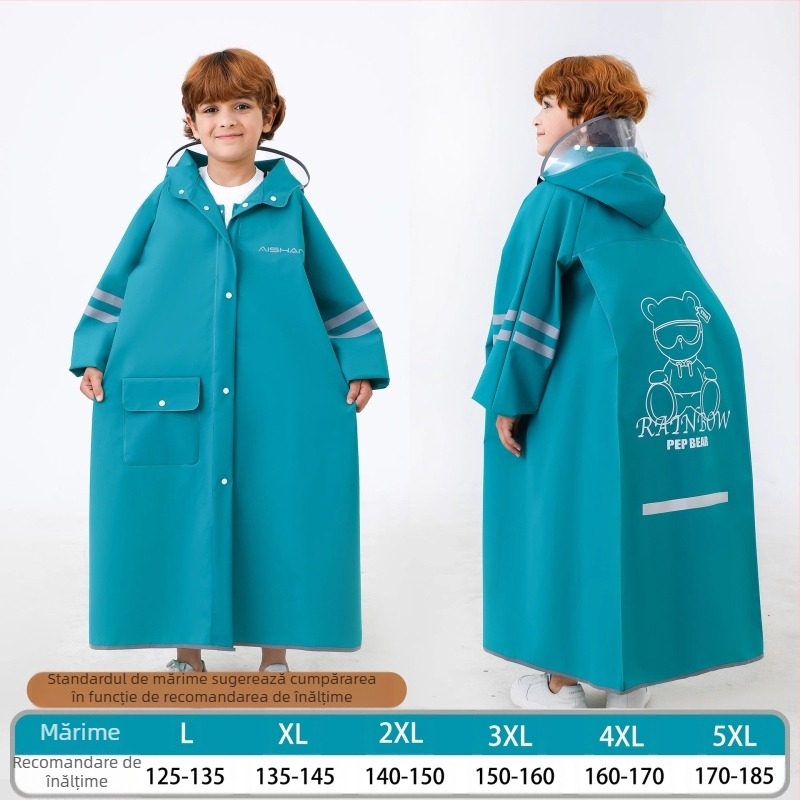 Pelerina de ploaie pentru copii, elevi de gimnaziu, elevi de școală elementară, elevi de gimnaziu, bărbați, copii cu vârsta cuprinsă între 6 și 18 ani, ghiozdan special suportabil pentru prevenirea furtunilor de ploi