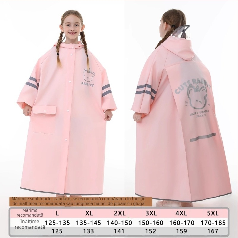 Pelerina de ploaie pentru copii, elevi de gimnaziu, elevi de școală elementară, elevi de gimnaziu, bărbați, copii cu vârsta cuprinsă între 6 și 18 ani, ghiozdan special suportabil pentru prevenirea furtunilor de ploi