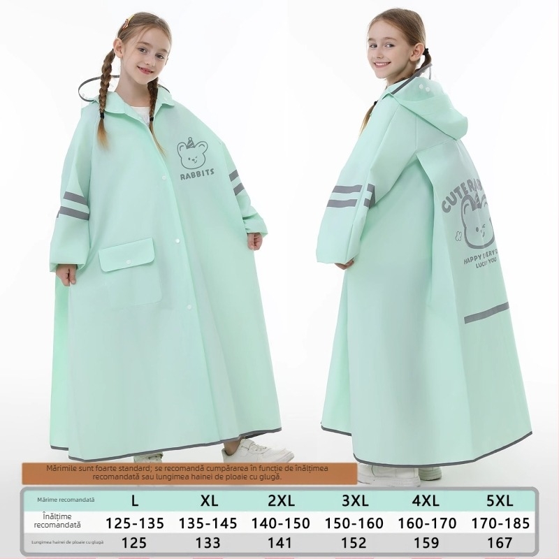 Pelerina de ploaie pentru copii, elevi de gimnaziu, elevi de școală elementară, elevi de gimnaziu, bărbați, copii cu vârsta cuprinsă între 6 și 18 ani, ghiozdan special suportabil pentru prevenirea furtunilor de ploi