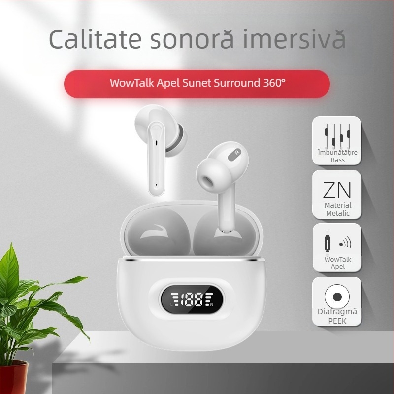 Factory Tws Transfrontalieră Model Privat S23 Căști fără fir Bluetooth 5.3 Enc Stereo Reducere Zgomot Afișaj Digital Căști de bună calitate a sunetului