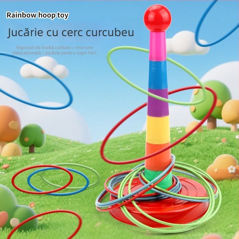 Joc de aruncare pentru copii, jucărie cu inele, stivuire, muzică, părinte-copil, interactiv, puzzle pentru interior și exterior, concurs de inele, lot