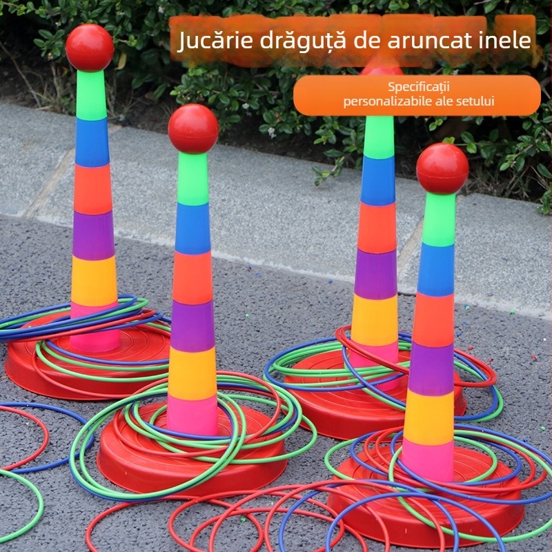 Joc de aruncare pentru copii, jucărie cu inele, stivuire, muzică, părinte-copil, interactiv, puzzle pentru interior și exterior, concurs de inele, lot