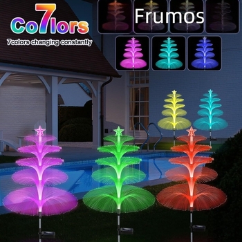 Lampă solară Jellylight în aer liber, impermeabilă, colorată cu fibră optică, pentru curte, grădină, decorativă, atmosferă, peisaj, Crăciun