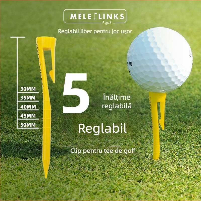 Clemă patentată pentru spike de golf cu înălțime reglabilă, accesorii sportive de golf, suport pentru minge, clemă din plastic pentru pălărie