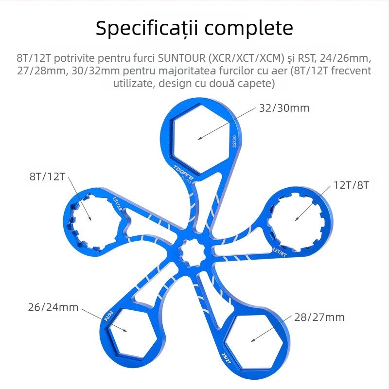 Toopre Mountain Bike Amortizor Furcă Față Umăr Capac Cheie Instalare și Demontare Capac Cameră de Aer Instrument Multifuncțional de Reparare