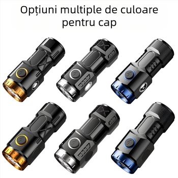 Mini lanternă puternică, all-in-one, portabilă, reîncărcabilă, cu rază lungă de acțiune, cu LED-uri de lungă durată, cu aspirație magnetică, cob mic