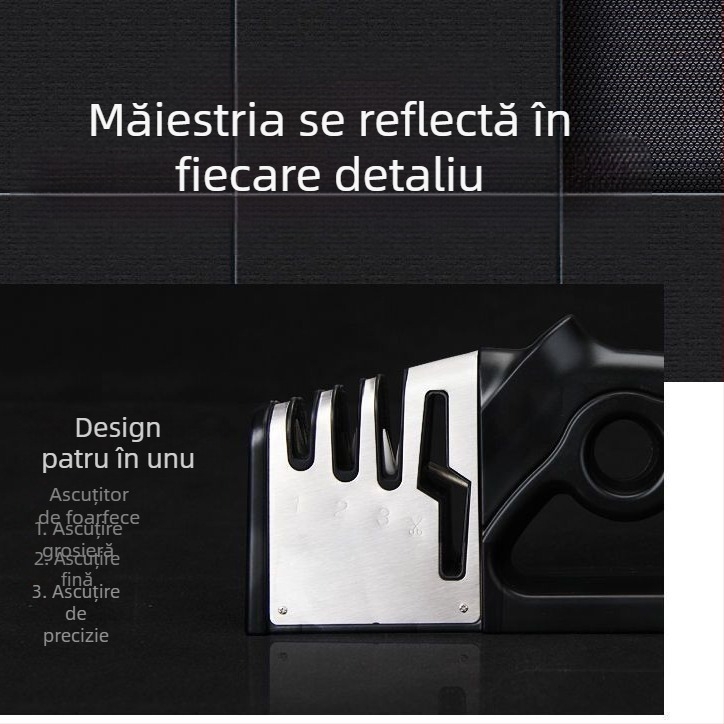 Producători transfrontalieri cu vânzări mari, ascuțitoare rapidă patru-în-unu, ascuțitoare de cuțite de bucătărie, foarfece de șlefuit, ustensile de bucătărie, piatră de șlefuit, ascuțitoare