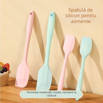 Racletă din silicon din silicon rezistentă la temperaturi ridicate, spatulă pentru cremă de tort, răzuitoare, instrument de copt integrat de uz casnic, în stoc din fabrică
