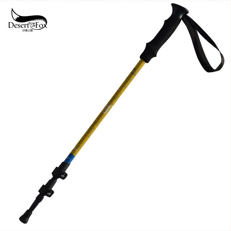 Băț de trekking din aliaj de aluminiu, profesional, cu încuietoare exterioară, ultraușor, 7075, pliabil, retractabil, cârjă pentru exterior, baston de mers, alpinism