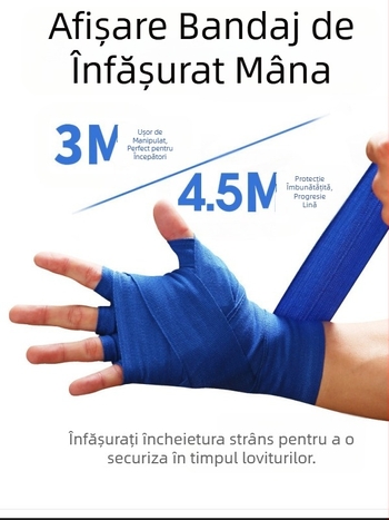 Bandaj de box Muay Thai din bumbac pur, absorbant de transpirație, curea de mână, mănuși de protecție pentru mâini, bandaj Sanda