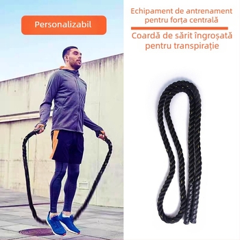 Echipament de antrenament transfrontalier pentru core, coardă groasă, sărituri peste coardă, fitness pentru adulți, reducerea grăsimilor, coardă grea, sărituri peste coardă din poliester, antrenament de război