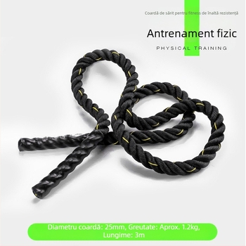 Echipament de antrenament transfrontalier pentru core, coardă groasă, sărituri peste coardă, fitness pentru adulți, reducerea grăsimilor, coardă grea, sărituri peste coardă din poliester, antrenament de război