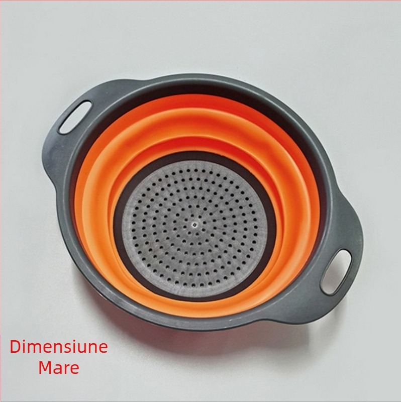 Chiuvetă de bucătărie multifuncțională, bazin retractabil pentru spălat legume, coș Amoy, coș de scurgere rotund și pliabil din silicon