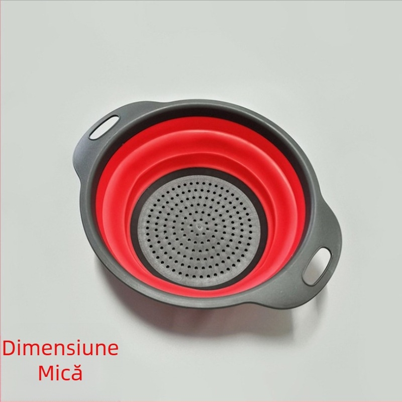 Chiuvetă de bucătărie multifuncțională, bazin retractabil pentru spălat legume, coș Amoy, coș de scurgere rotund și pliabil din silicon