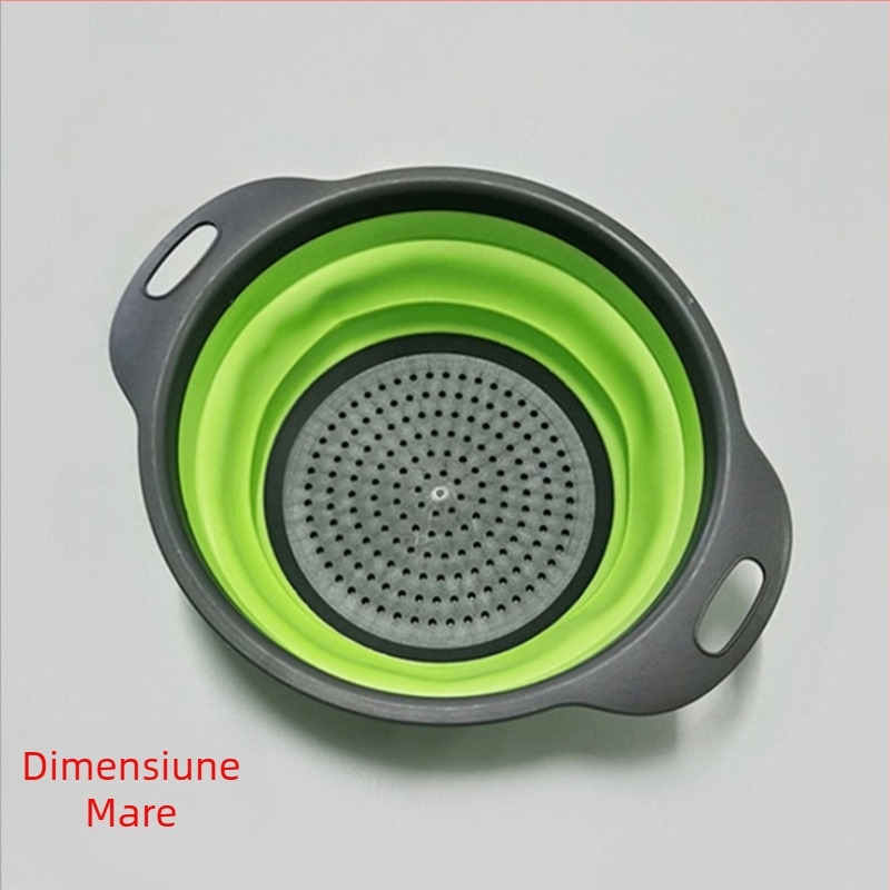 Chiuvetă de bucătărie multifuncțională, bazin retractabil pentru spălat legume, coș Amoy, coș de scurgere rotund și pliabil din silicon