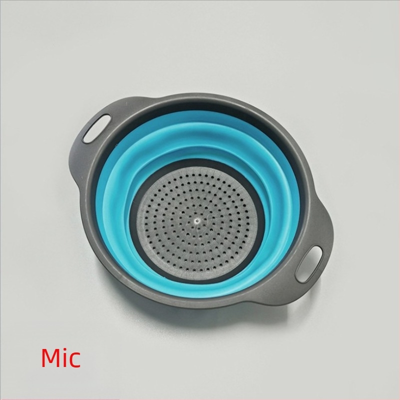 Chiuvetă de bucătărie multifuncțională, bazin retractabil pentru spălat legume, coș Amoy, coș de scurgere rotund și pliabil din silicon