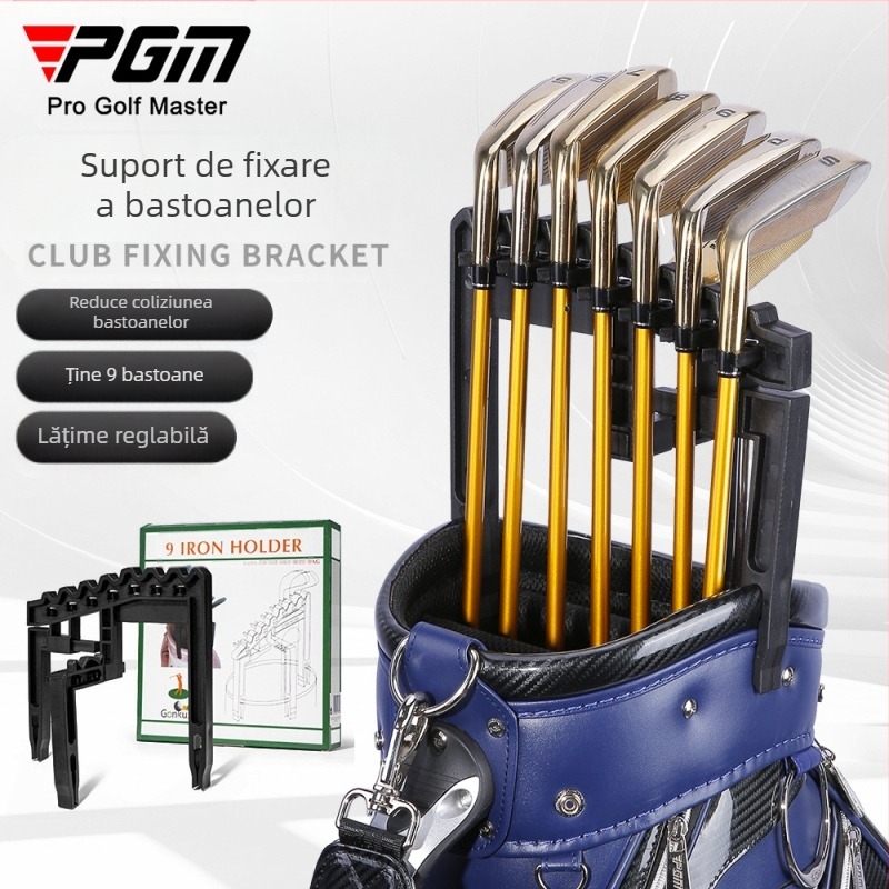 Suportul pentru crosă de golf PGM poate susține nouă bare de fier pentru a reduce coliziunile cu capul tijei, lățime reglabilă