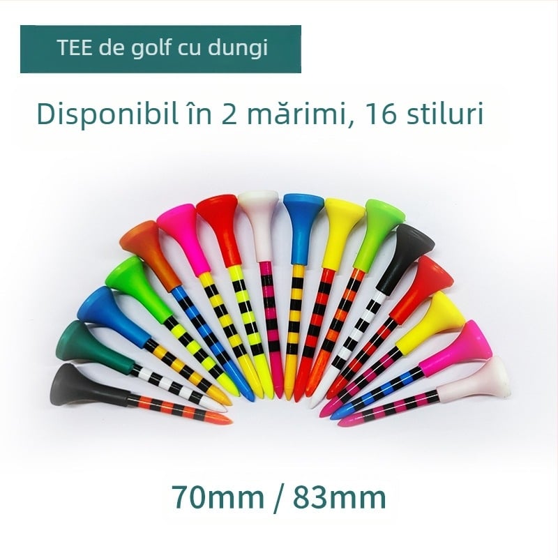 Tee de golf cu unghii, tee din plastic, manșon de cauciuc pentru diverse dimensiuni, căști din cauciuc moale, tee de golf pentru servire, tee cu minge