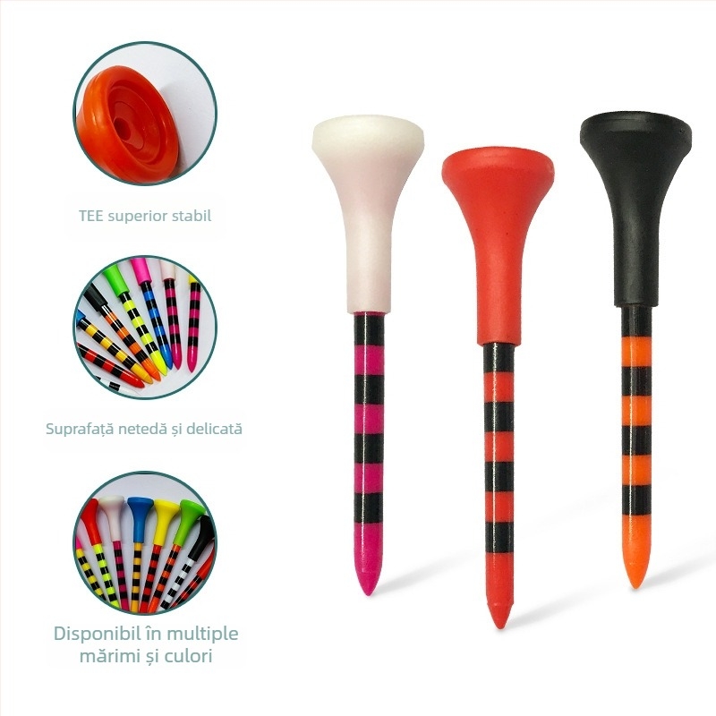 Tee de golf cu unghii, tee din plastic, manșon de cauciuc pentru diverse dimensiuni, căști din cauciuc moale, tee de golf pentru servire, tee cu minge