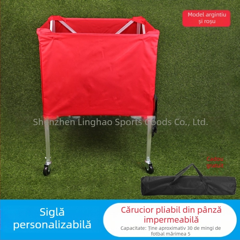 Cărucior de baschet din aliaj de aluminiu direct din fabrică, cărucior de depozitare a mingii, pliabil și portabil, cărucior de antrenament pentru interior și exterior