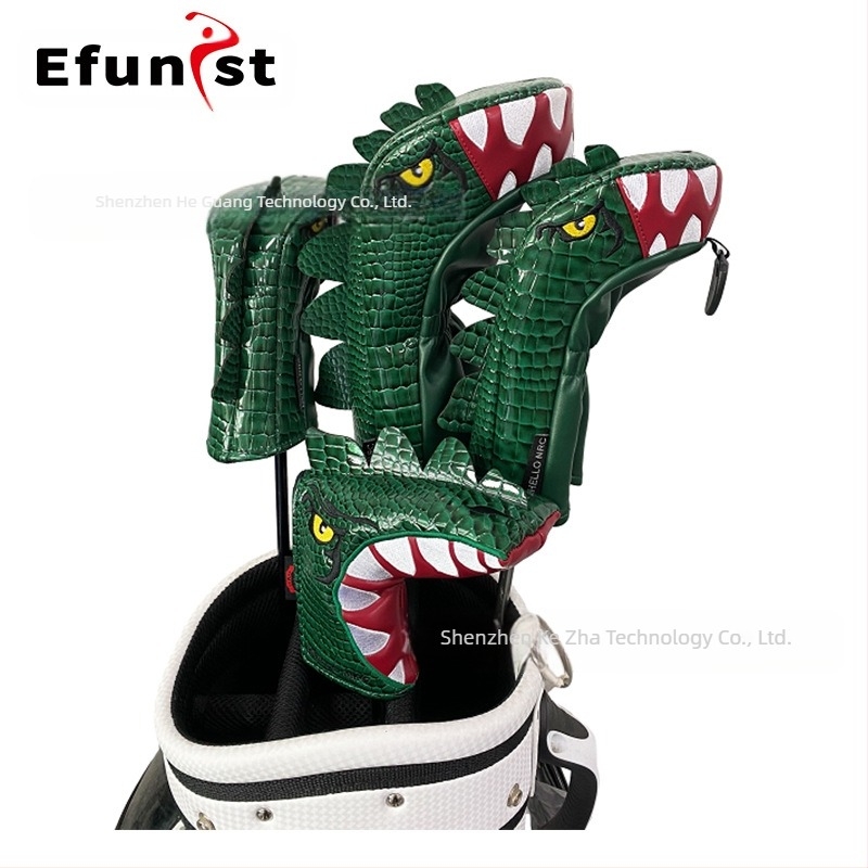 Husă de golf din lemn, tip Tyrannosaurus, nr. 1, nr. 3/5, picior de pui din lemn, husă impermeabilă din PU pentru cap de crosă