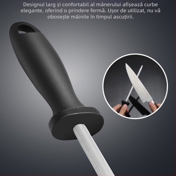 Calitate germană ultra-fină cuțit ascuțitor stick măcelar profesional tungsten oțel cuțit blocare stick acasă bucătărie cuțit ascuțitor stick