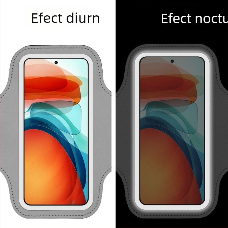 Geantă de braț pentru telefon mobil de alergare pentru bărbați și femei, echipament sportiv de fitness, 7 inch, universală, cu ecran tactil din PVC, bandă reflectorizantă pentru braț, geantă de încheietură, husă pentru braț