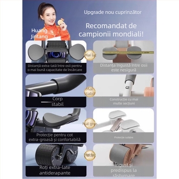 Roată abdominală cu recul automat, roată pentru mușchii abdominali, roată abdominală, suport pentru cot pentru bărbați și femei, echipament sportiv de fitness pentru abdomen Tinker Skinny Belly Artifact
