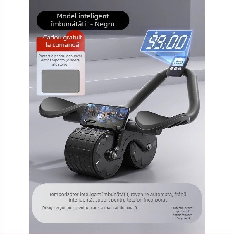 Roată abdominală cu recul automat, roată pentru mușchii abdominali, roată abdominală, suport pentru cot pentru bărbați și femei, echipament sportiv de fitness pentru abdomen Tinker Skinny Belly Artifact