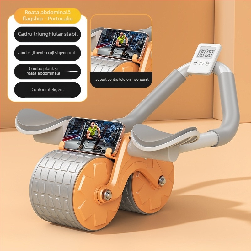 Roată abdominală cu recul automat, roată pentru mușchii abdominali, roată abdominală, suport pentru cot pentru bărbați și femei, echipament sportiv de fitness pentru abdomen Tinker Skinny Belly Artifact