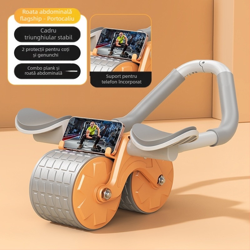 Roată abdominală cu recul automat, roată pentru mușchii abdominali, roată abdominală, suport pentru cot pentru bărbați și femei, echipament sportiv de fitness pentru abdomen Tinker Skinny Belly Artifact