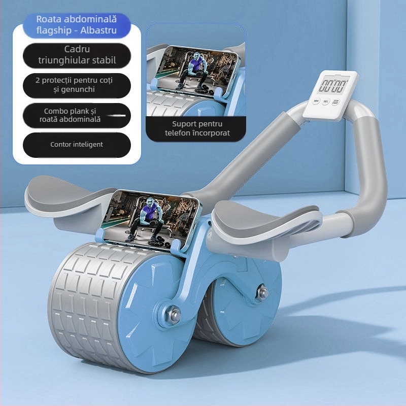 Roată abdominală cu recul automat, roată pentru mușchii abdominali, roată abdominală, suport pentru cot pentru bărbați și femei, echipament sportiv de fitness pentru abdomen Tinker Skinny Belly Artifact