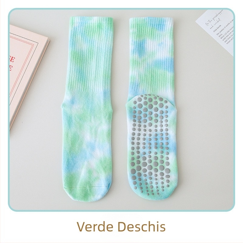 Șosete de yoga din silicon anti-alunecare pentru femei, șosete de lungime medie, din bumbac pieptănat, pentru fitness, Pilates, sport, șosete înalte