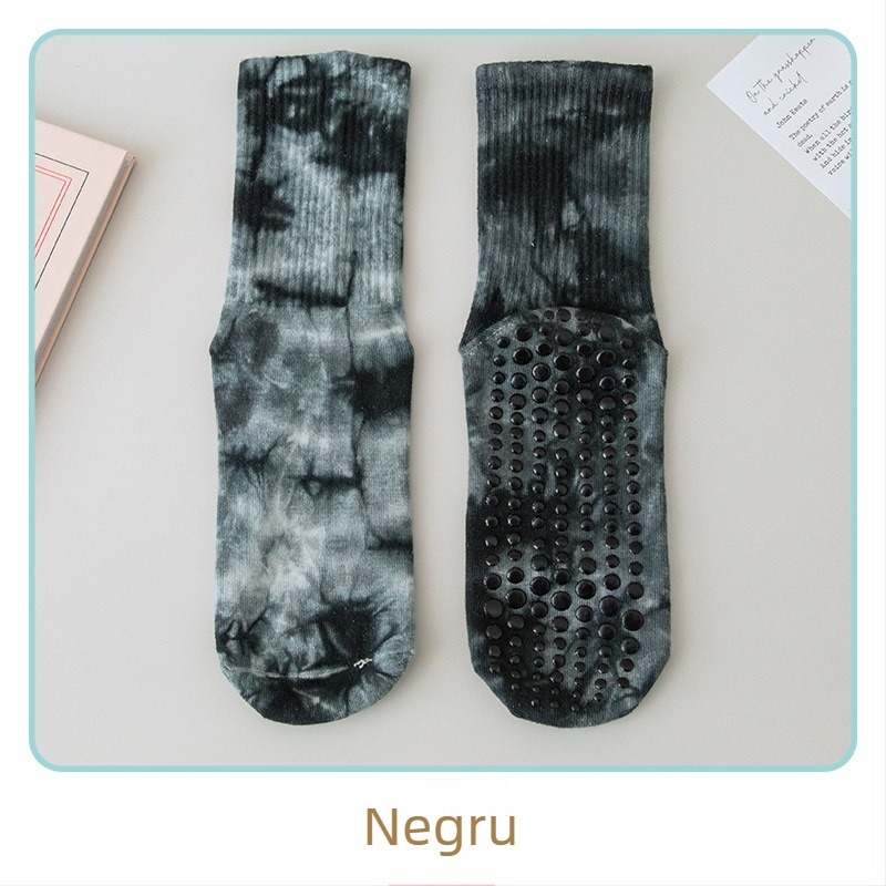 Șosete de yoga din silicon anti-alunecare pentru femei, șosete de lungime medie, din bumbac pieptănat, pentru fitness, Pilates, sport, șosete înalte