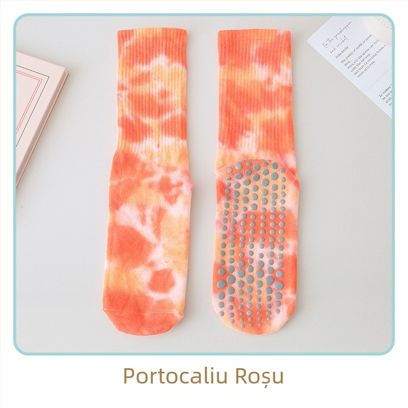 Șosete de yoga din silicon anti-alunecare pentru femei, șosete de lungime medie, din bumbac pieptănat, pentru fitness, Pilates, sport, șosete înalte