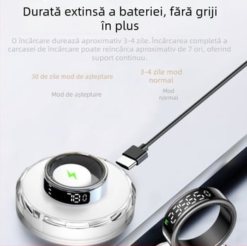 Inel inteligent pentru monitorizarea ritmului cardiac, a oxigenului din sânge, a somnului, a exercițiilor fizice, a variabilității ritmului cardiac, a reglării luminozității, a prieteniei și a grijii, Swipe Tk