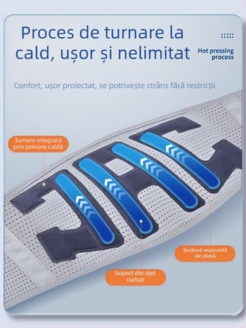 Centură de talie presată la cald, placă fixă pentru mușchi lombari, caldă, pentru durere în talie, placă de oțel, suport respirabil pentru talie, pentru bărbați și femei