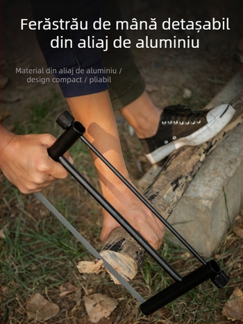 Ferăstrău manual multifuncțional pentru exterior, instrument portabil pentru camping și grătar, lamă de ferăstrău pliabilă rapidă, ferăstrău manual Wild Wood