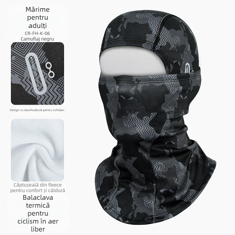 Ruidong Transfrontalieră Cald Echitație Headgear Motocicletă Fleece Cap Full Face Windproof Frig Rezistență Mască În aer liber Face-protecție Eșarfă
