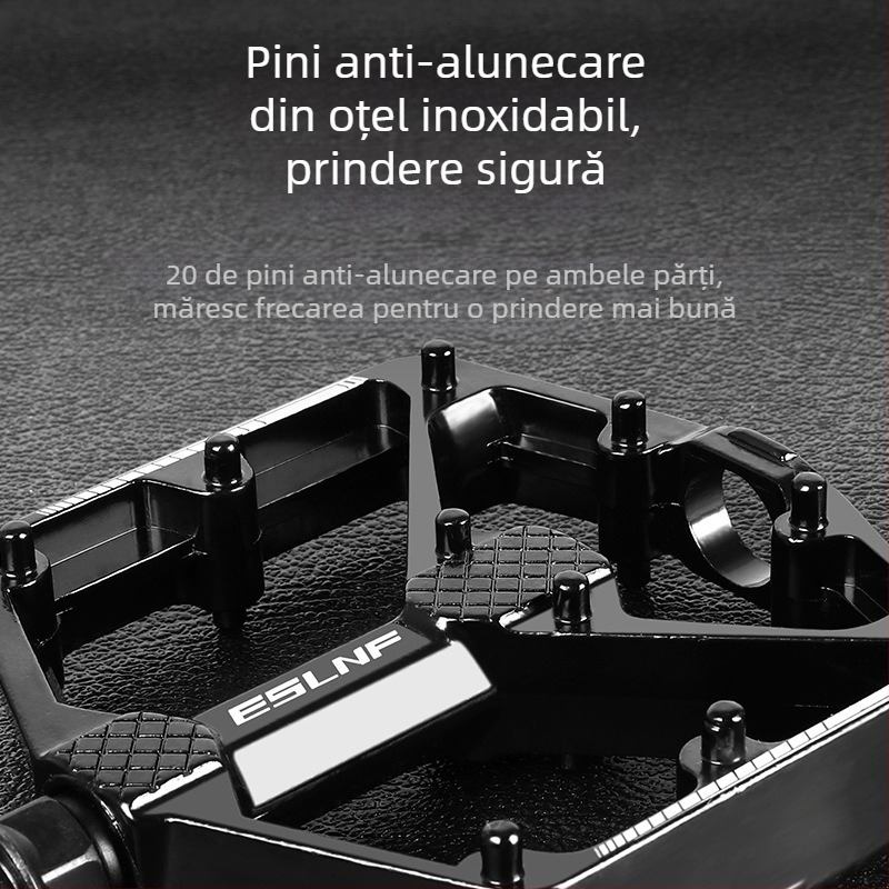 Pedale de bicicletă Eslnf pentru biciclete de munte și biciclete de șosea, pedale din aliaj de aluminiu, antiderapante, cu eliberare rapidă, rulment dublu Du, colorate