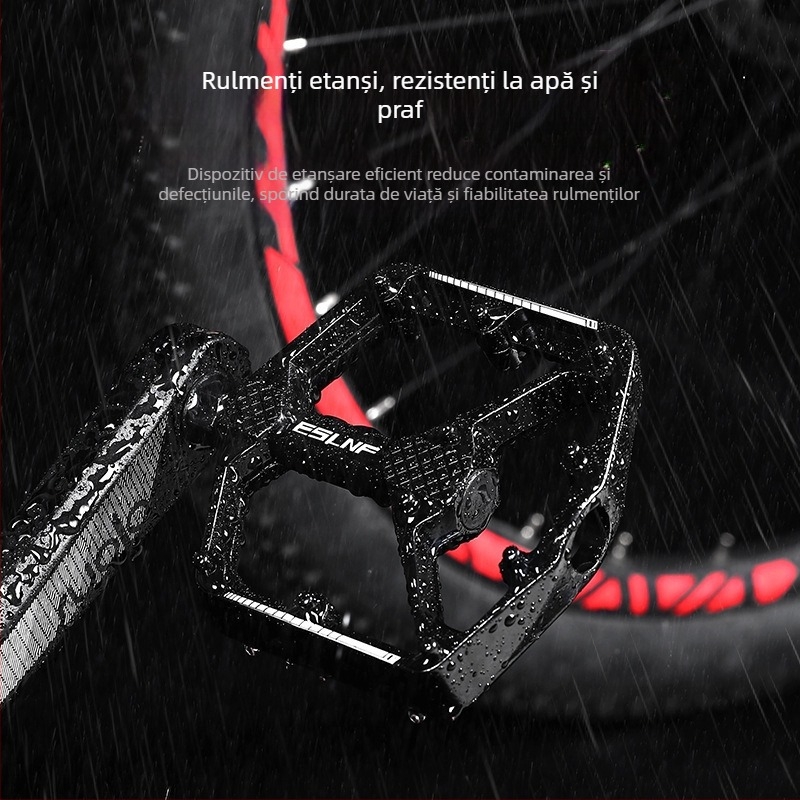 Pedale de bicicletă Eslnf pentru biciclete de munte și biciclete de șosea, pedale din aliaj de aluminiu, antiderapante, cu eliberare rapidă, rulment dublu Du, colorate