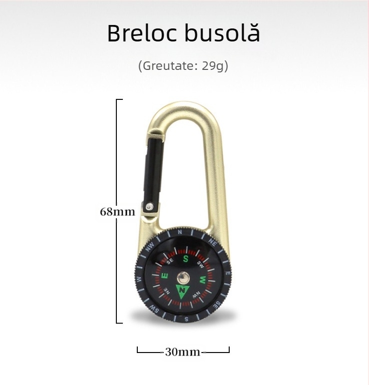 Echipament tactic de supraviețuire în aer liber, busolă multifuncțională, busolă din aliaj, alpinist, breloc, busolă, agățare rapidă
